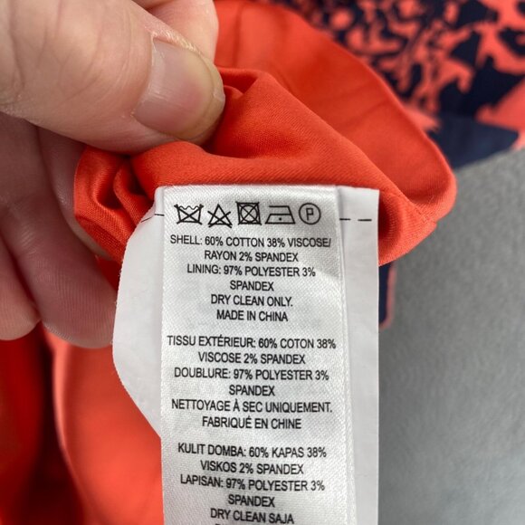 French Connection Dress Womens Medium Meternity Coral Navy Sheath Mini Stretch - Picture 6 of 10